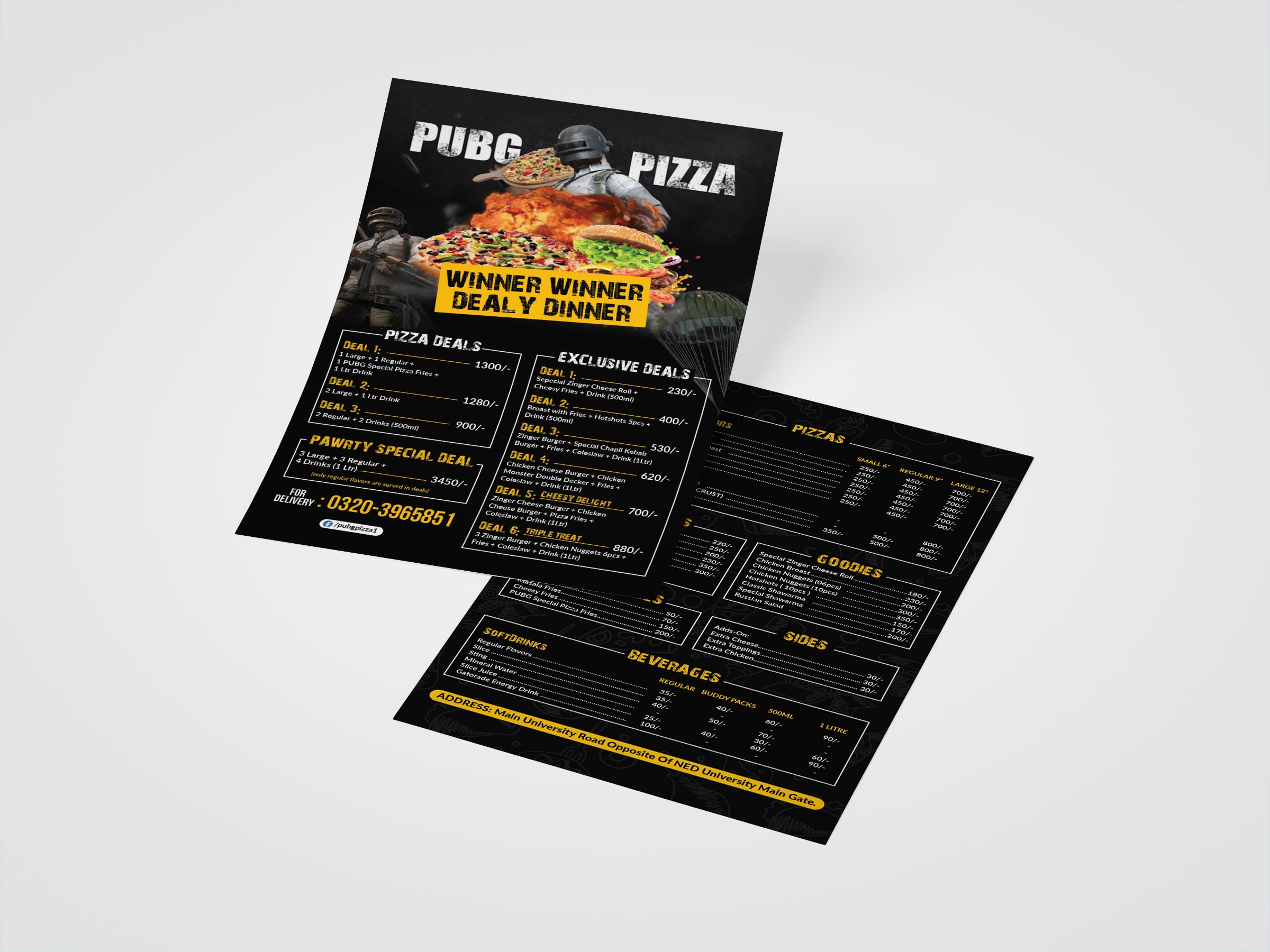 Modern double vertical flyer design sample in Riyadh
